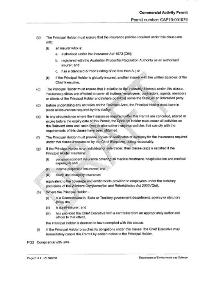 Yeeha Tours and Holidays Pty. Ltd. t/as Mile High Aviation v Department of Environment & Science [2019] QCAT 176