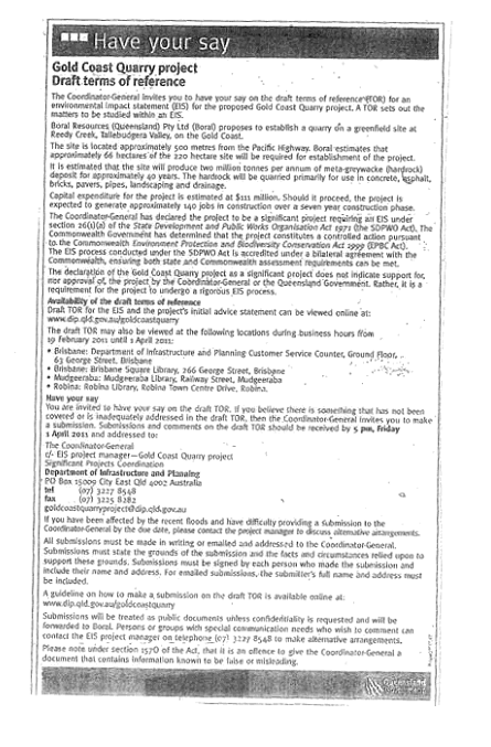 Boral Resources (Qld) Pty Limited v Gold Coast City Council [2015] QPEC 13