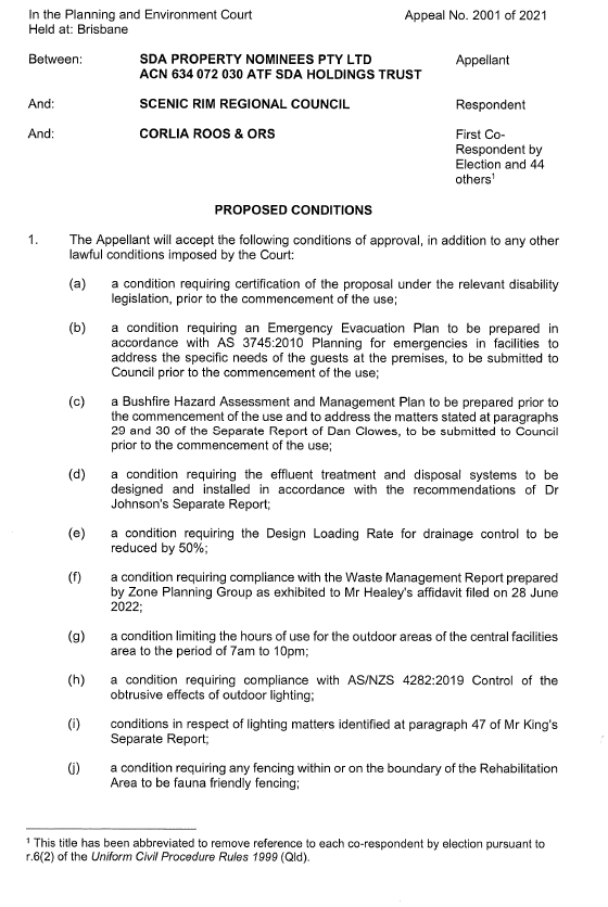 SDA Property Nominees Pty Ltd v Scenic Rim Regional Council [2022] QPEC 39