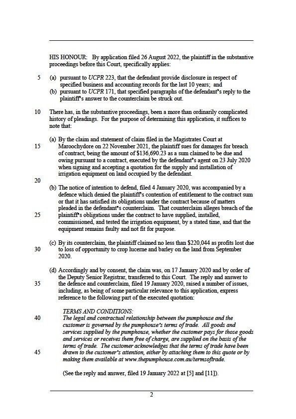 Gainfoot Pty Ltd v T&H Keliher Contracting Pty Ltd [2022] QDC 296