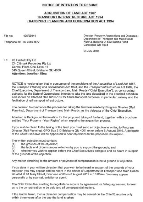 93 Fairfield Pty Ltd v Chief Executive, Department of Transport and Main Roads [2023] QLC 10