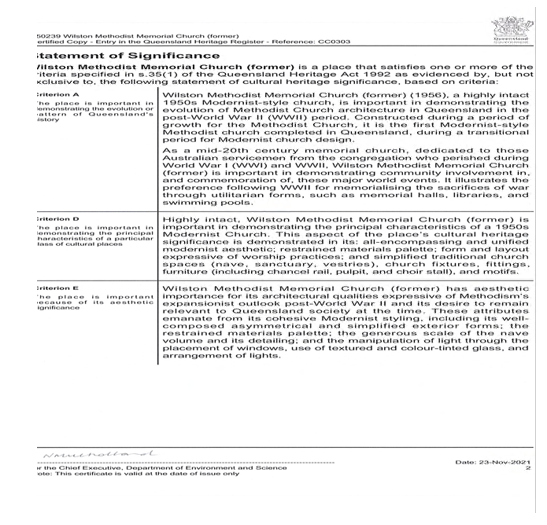 The Uniting Church in Australia Property Trust (Q.) v Queensland Heritage Council [2024] QPEC 25