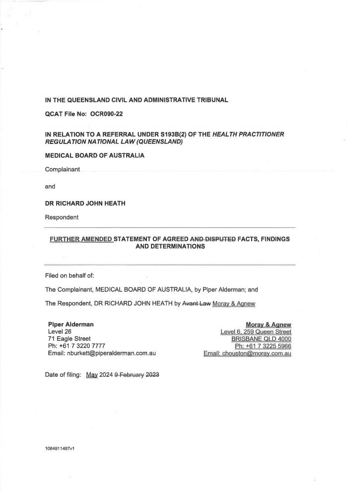 Health Ombudsman v Heath; Medical Board of Australia v Heath [2024] QCAT 303